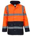 YK204 HVP302 Yoko Hi-Vis Two Tone Motorway Jacket Orange / Navy colour image